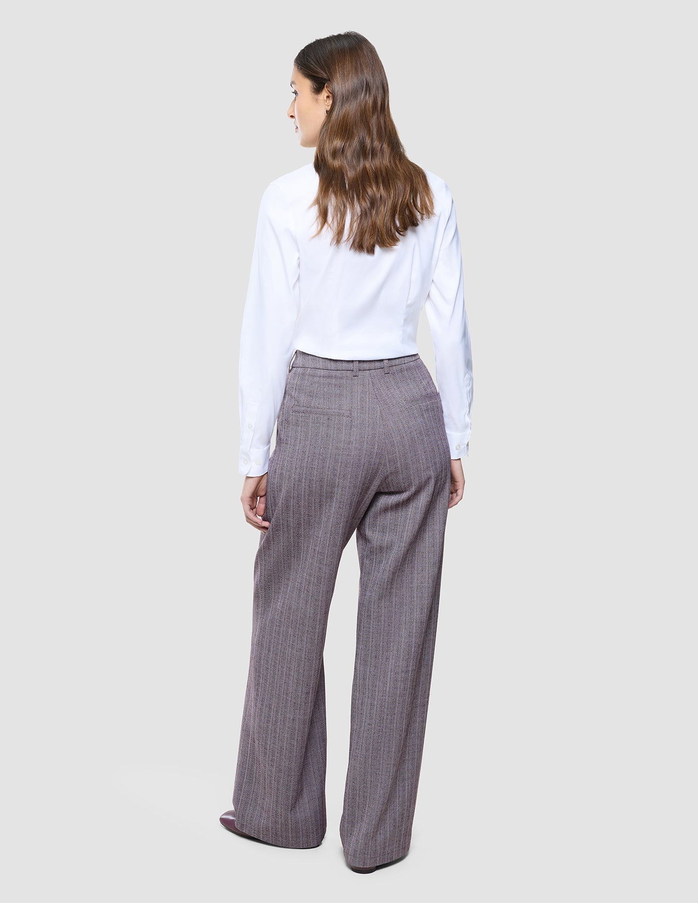 Women Serene Pants Wide Pink Winery Herringbone